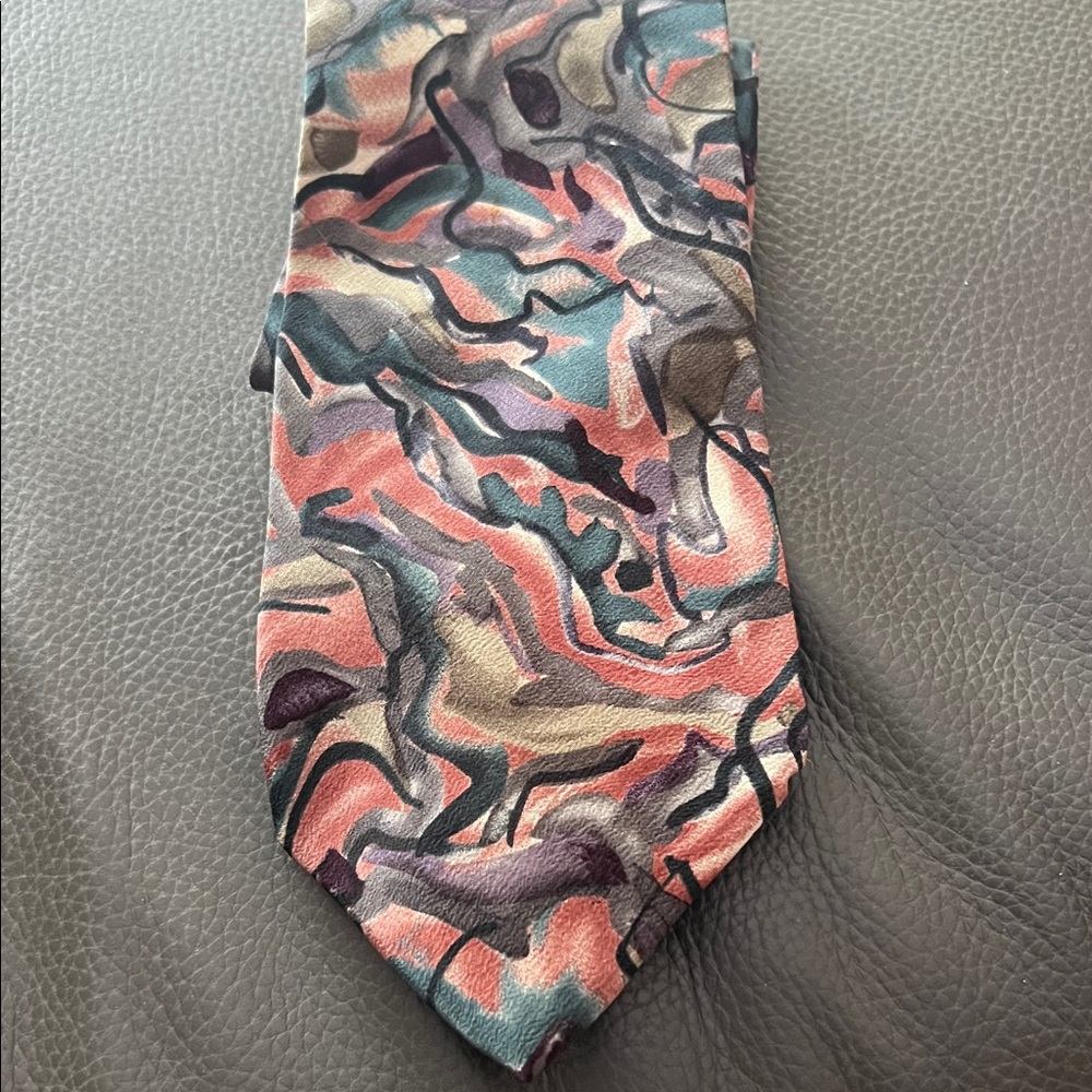 J. Garcia Multicolor Abstract Silk Tie